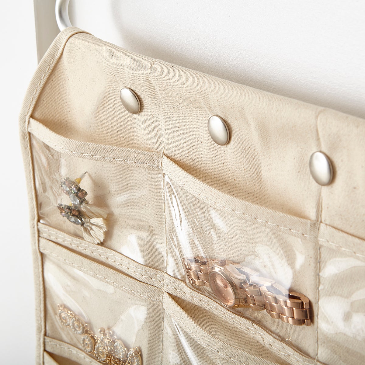 Hanging Jewelry Holder 80Pocket Canvas Hanging Jewelry Organizer